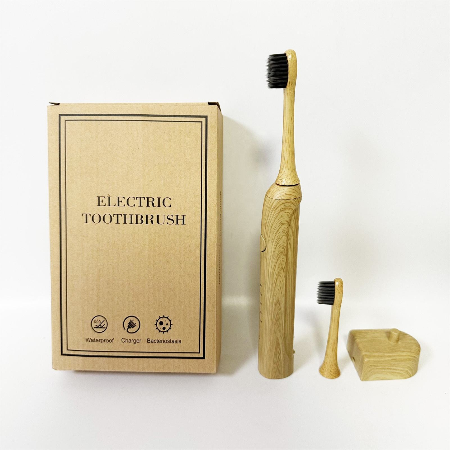 Eco Friendly Bamboo Electric Toothbrush With Wireless Charger