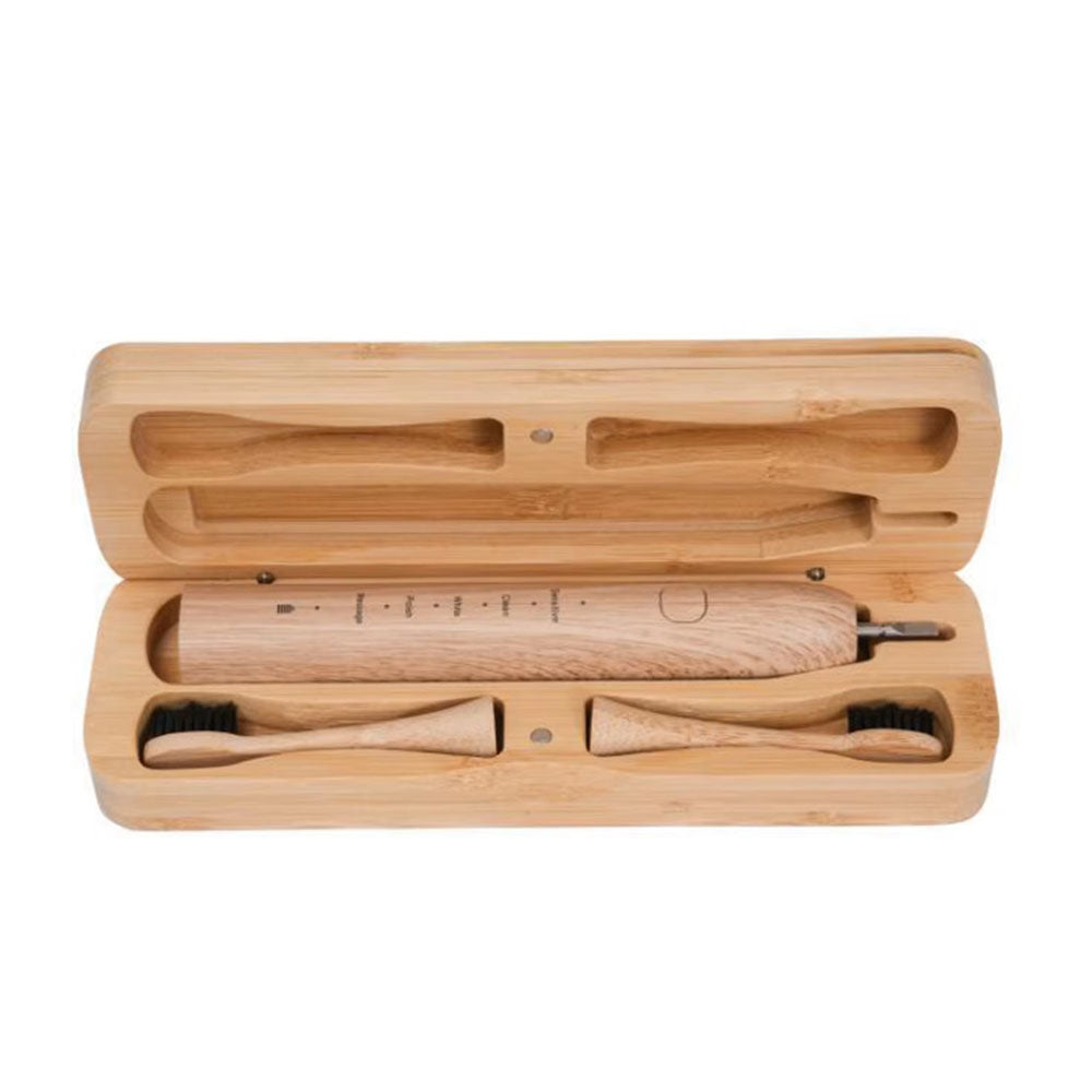 Beutxia Eco Friendly Bamboo Electric Toothbrush With Travel Case
