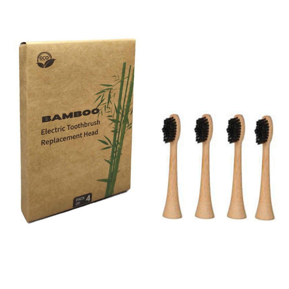 Bamboo Electric Toothbrush Replacement Heads - 4 Pack