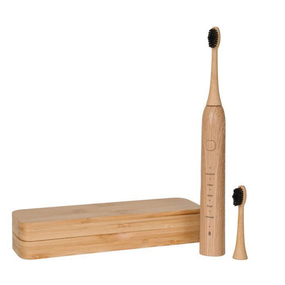 Beutxia Eco Friendly Bamboo Electric Toothbrush With Travel Case