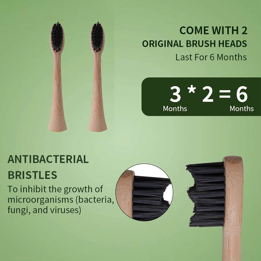 Beutxia Eco Friendly Bamboo Electric Toothbrush With Travel Case